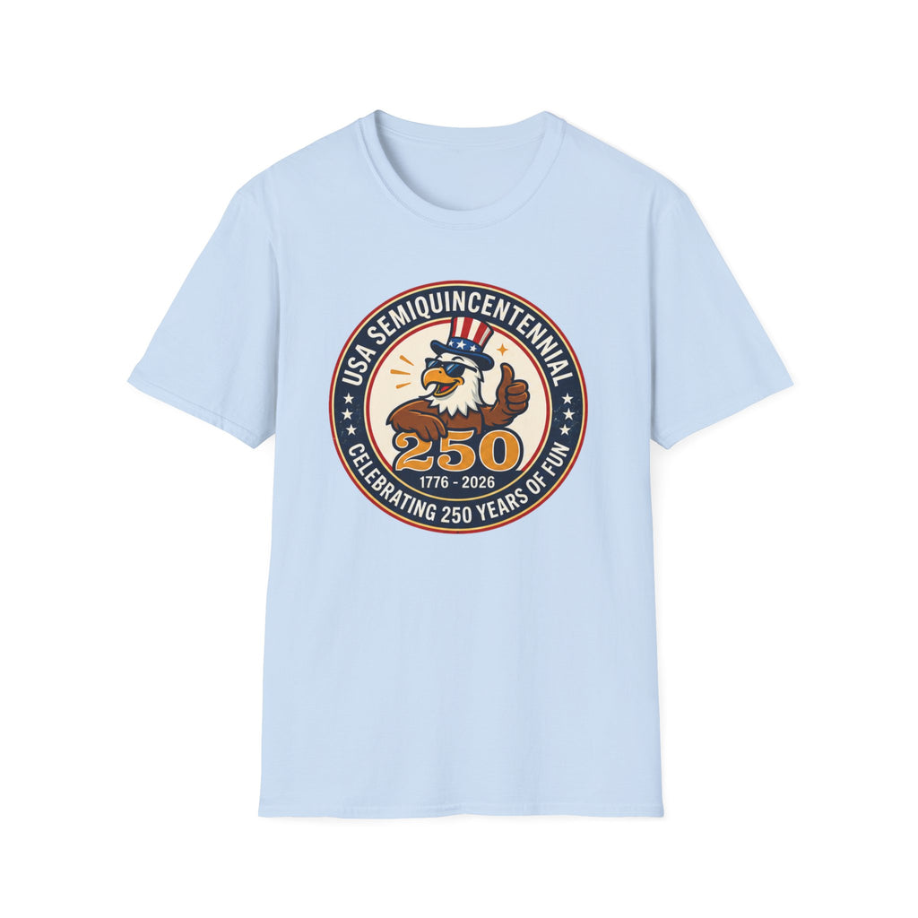 USA Semiquincentennial Eagle T-Shirt | Funny Patriotic 250th Anniversary Graphic Tee, 1776 2026 Uncle Sam Hat Top