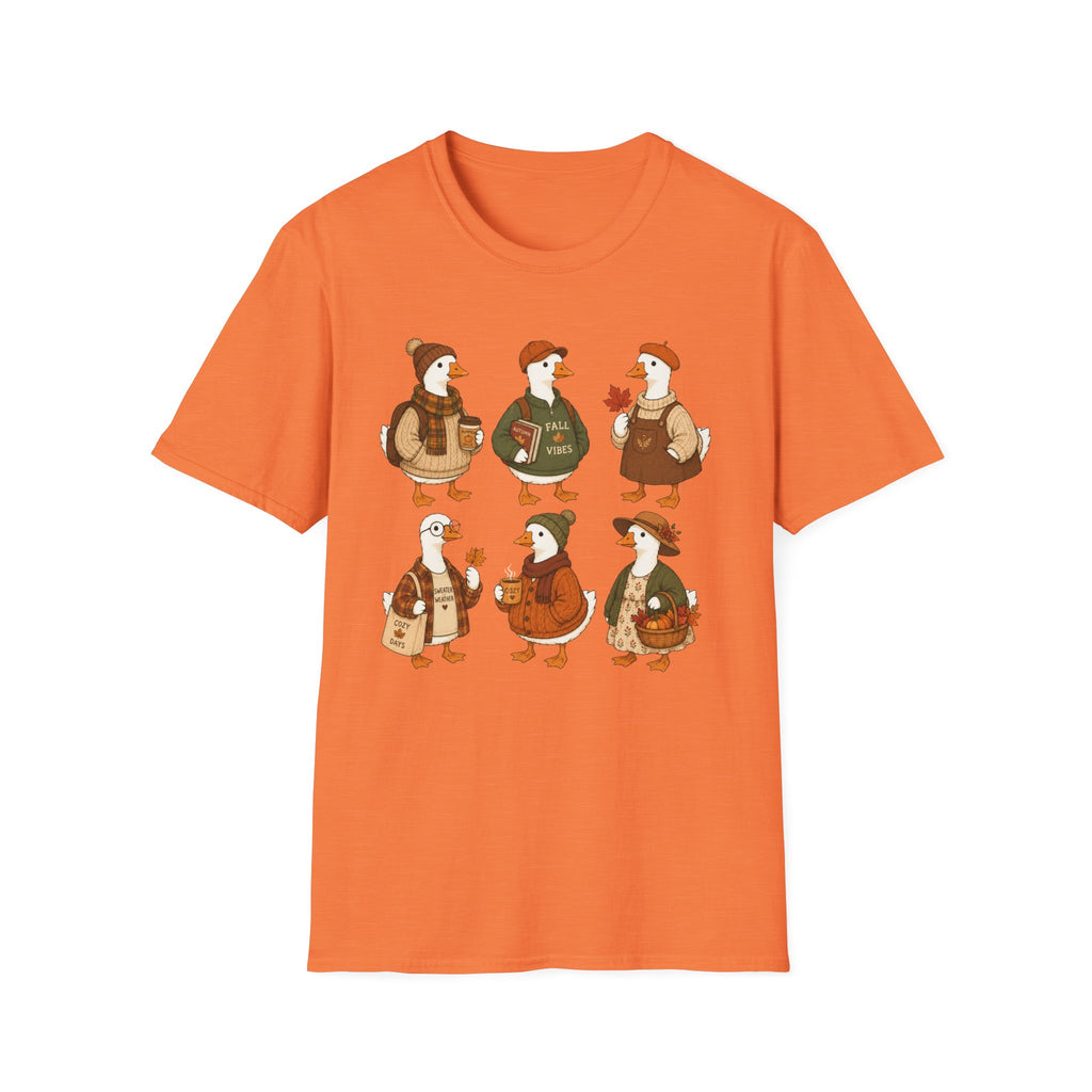 Fall Vibes Goose T-Shirt — Cute Autumn Ducklings Graphic Tee