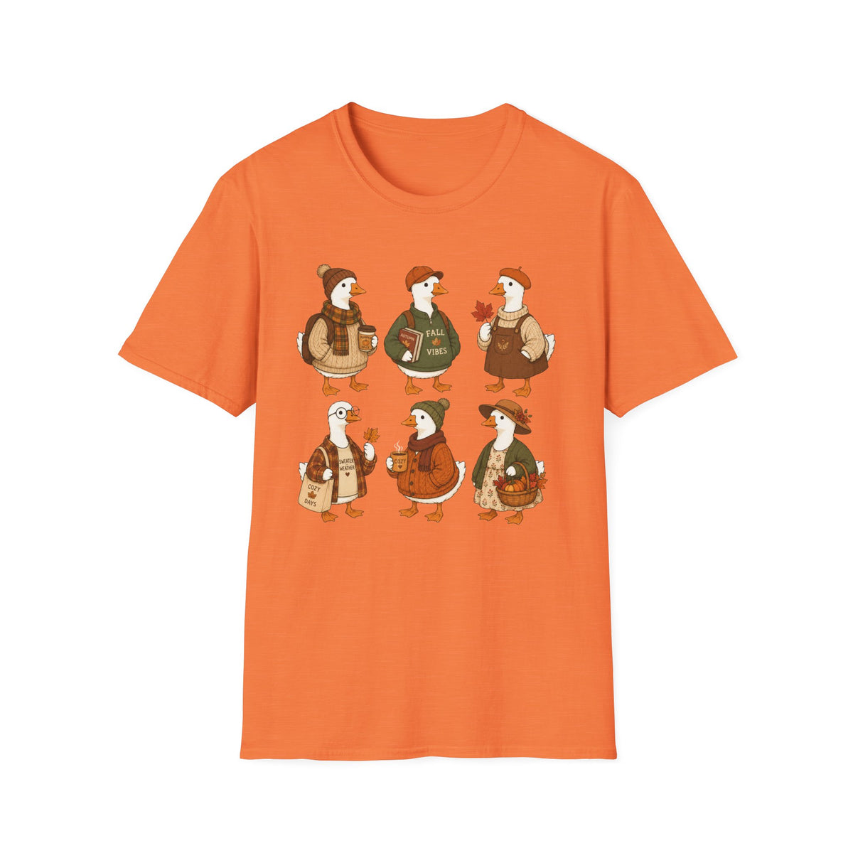 Fall Vibes Goose T-Shirt — Cute Autumn Ducklings Graphic Tee