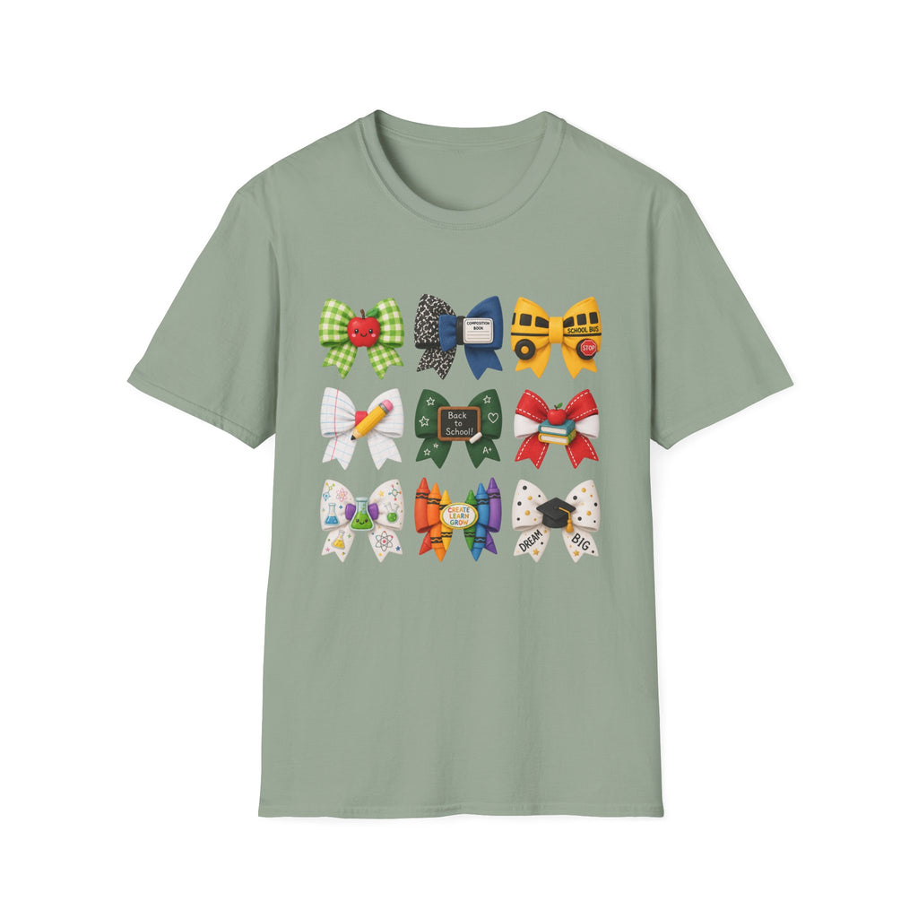 Back to School Cheer Bow T-Shirt — Cute School-Themed Hair Bows Design