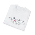 America 250 Years of Freedom Calligraphy Shirt, Elegant Script Patriotic Tee 1776 2026, Sophisticated Anniversary 4th of July T-Shirt, Patriotic