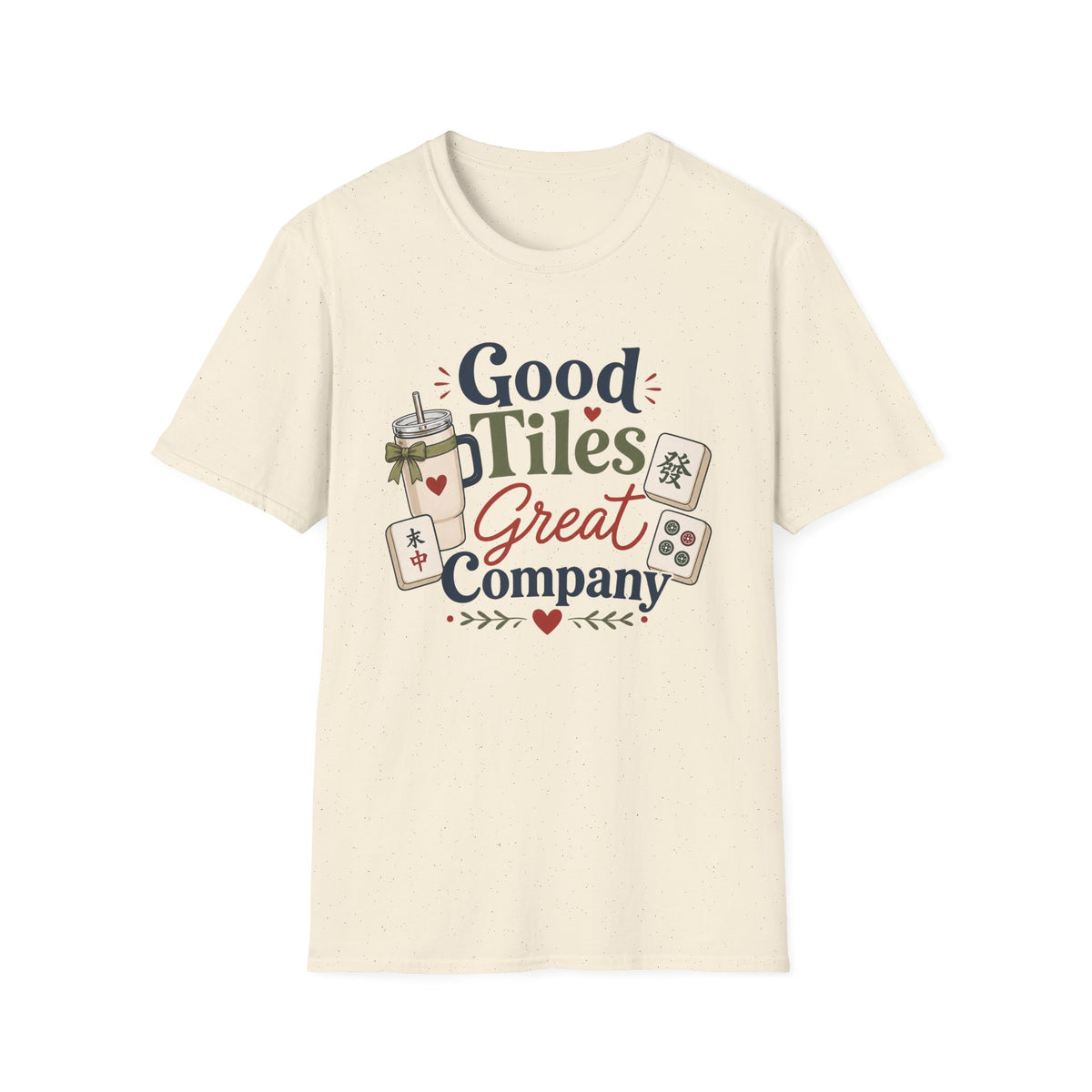 Mahjong T-Shirt — "Good Tiles, Great Company" Casual Tee