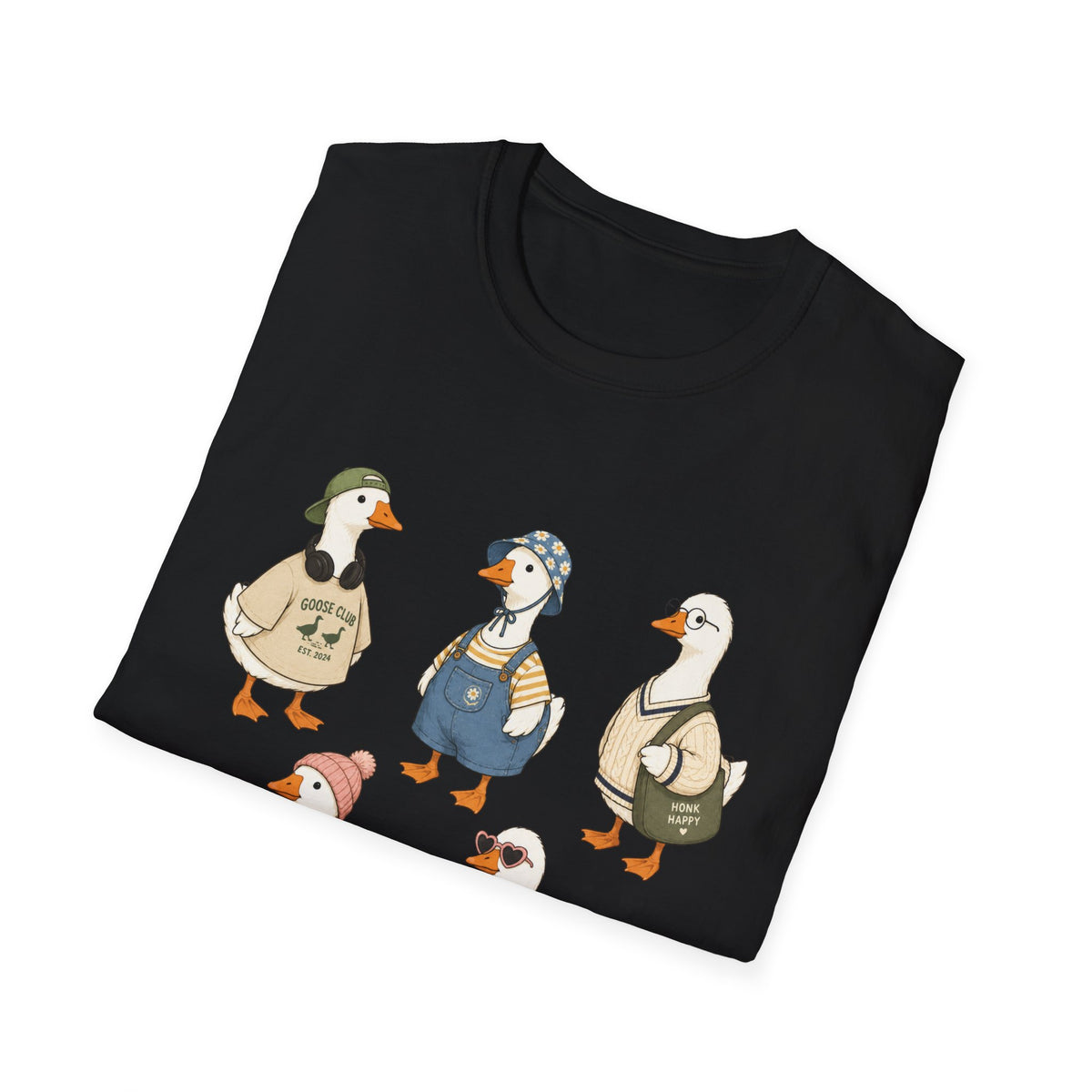 Cute Whimsical Vintage Goose Family T-Shirt