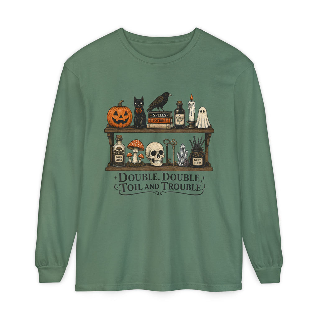 Halloween Potion Shelf "Double, Double, Toil and Trouble" Long Sleeve T-Shirt