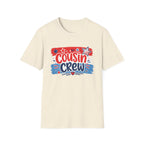 Patriotic Cousin Crew T-Shirt | Distressed American Flag Paint Stroke Graphic Tee, Fourth Of July Family Matching Top