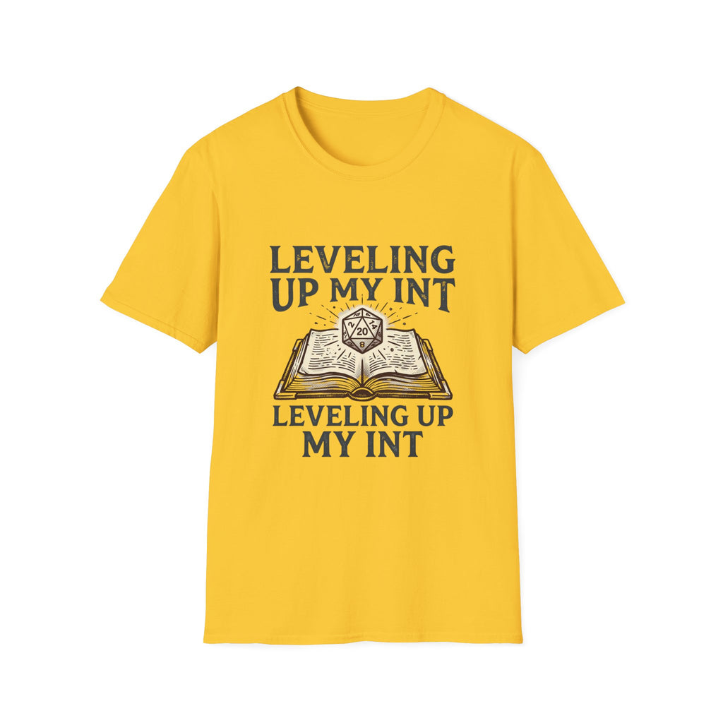 Leveling Up My INT T-Shirt — D20 Dice Gamer RPG Tee