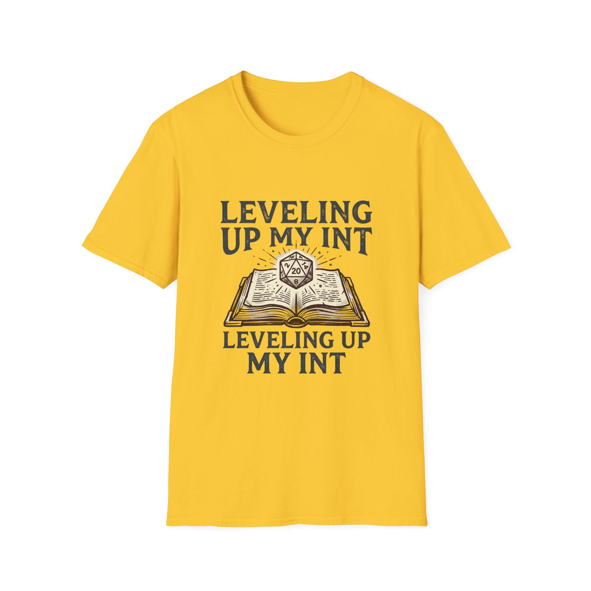 Leveling Up My INT T-Shirt — D20 Dice Gamer RPG Tee