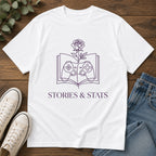 T-Shirt — "Stories & Saves" Gamer Book Graphic Tee