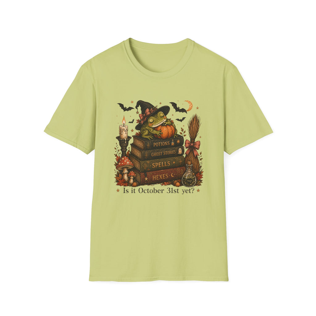 Witch Frog Halloween T‑Shirt — 'Potions & Ghost Stories' Cute Spooky Tee