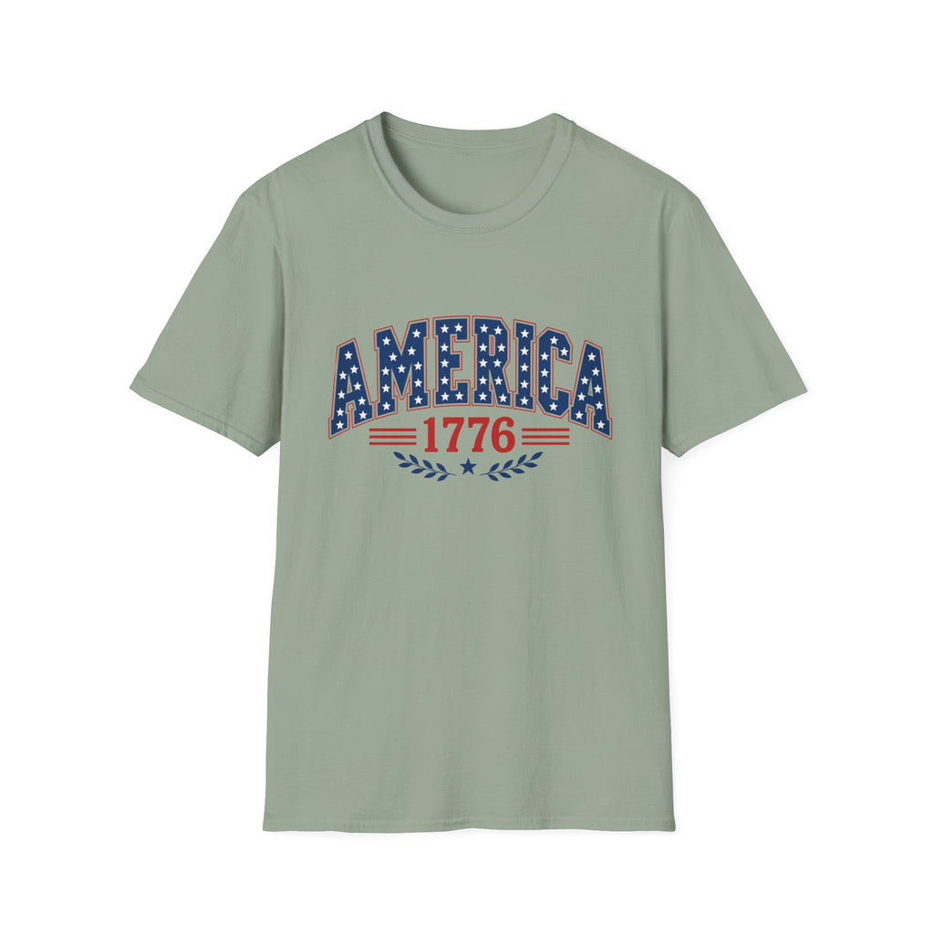 America 1776 Patriotic Tee, USA Heritage Shirt, Red White Blue Graphic Top, Classic American Pride OutfitT-Shirt