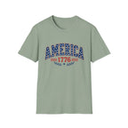 America 1776 Patriotic Tee, USA Heritage Shirt, Red White Blue Graphic Top, Classic American Pride OutfitT-Shirt