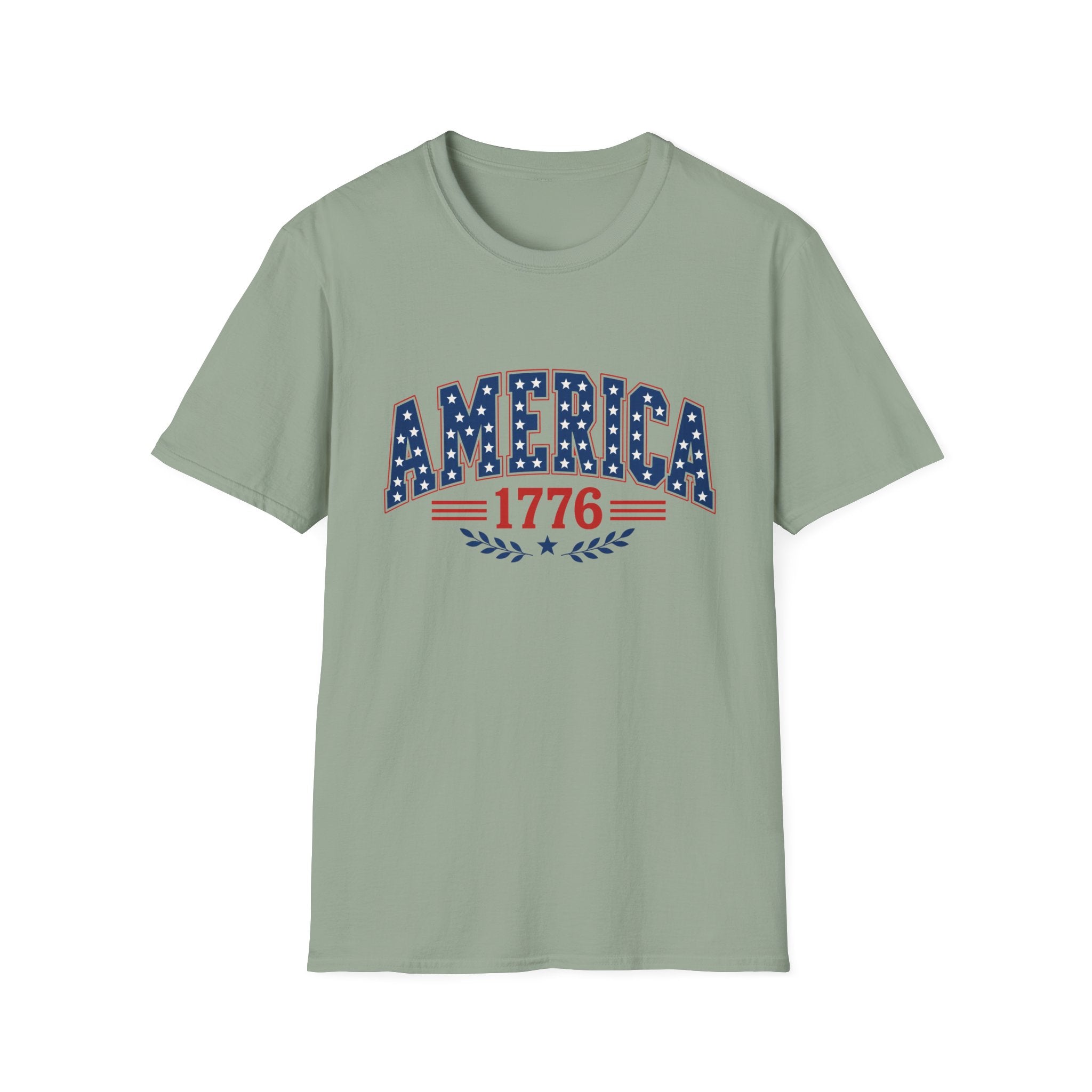 America 1776 Patriotic Tee, USA Heritage Shirt, Red White Blue Graphic Top, Classic American Pride OutfitT-Shirt