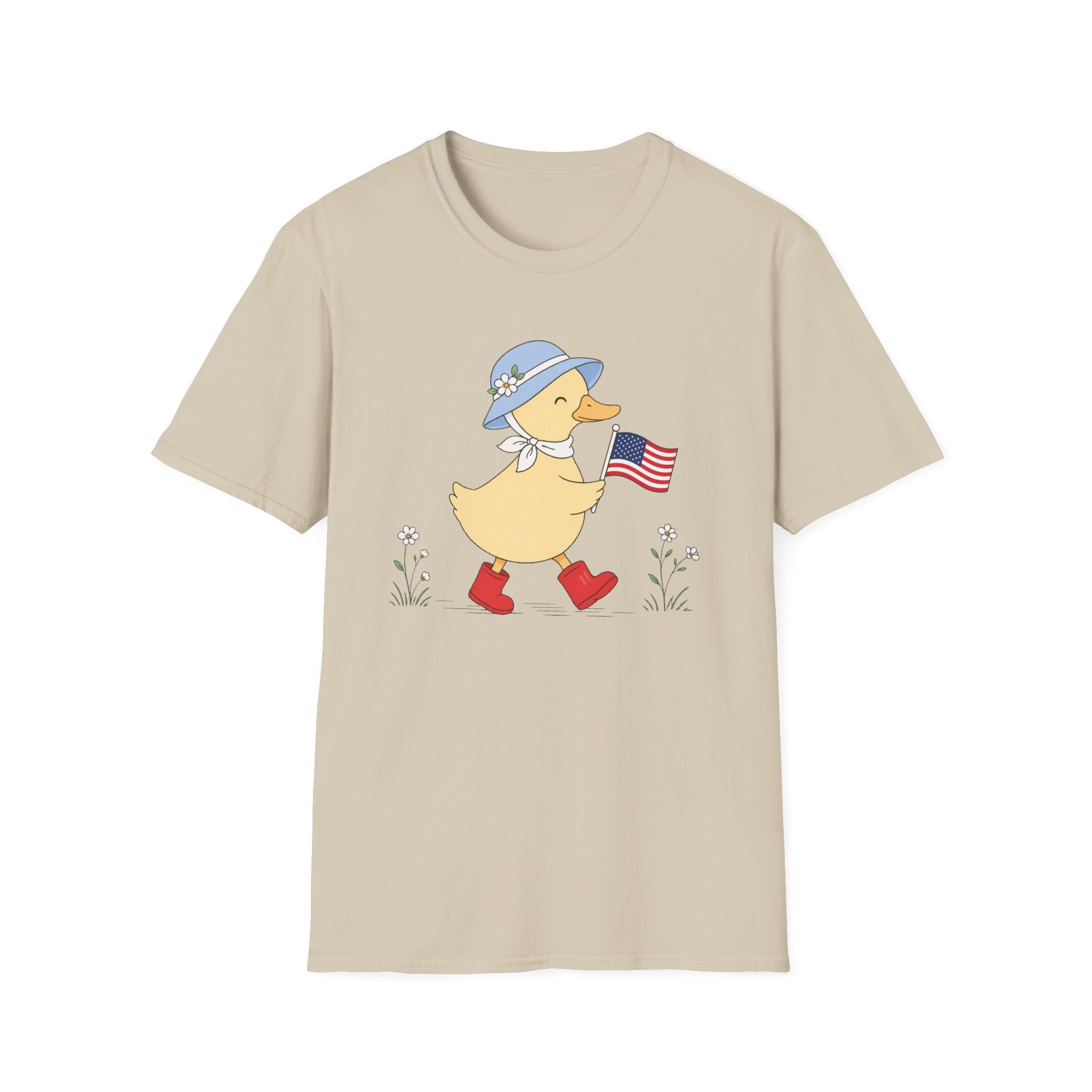 Patriotic Duck T-Shirt, Cute 4th of July Duck Tee, Funny American Flag Duck Shirt, Fourth of July Women Girls Shirt, Cottagecore Patriotic Tee, USA Duck Gift