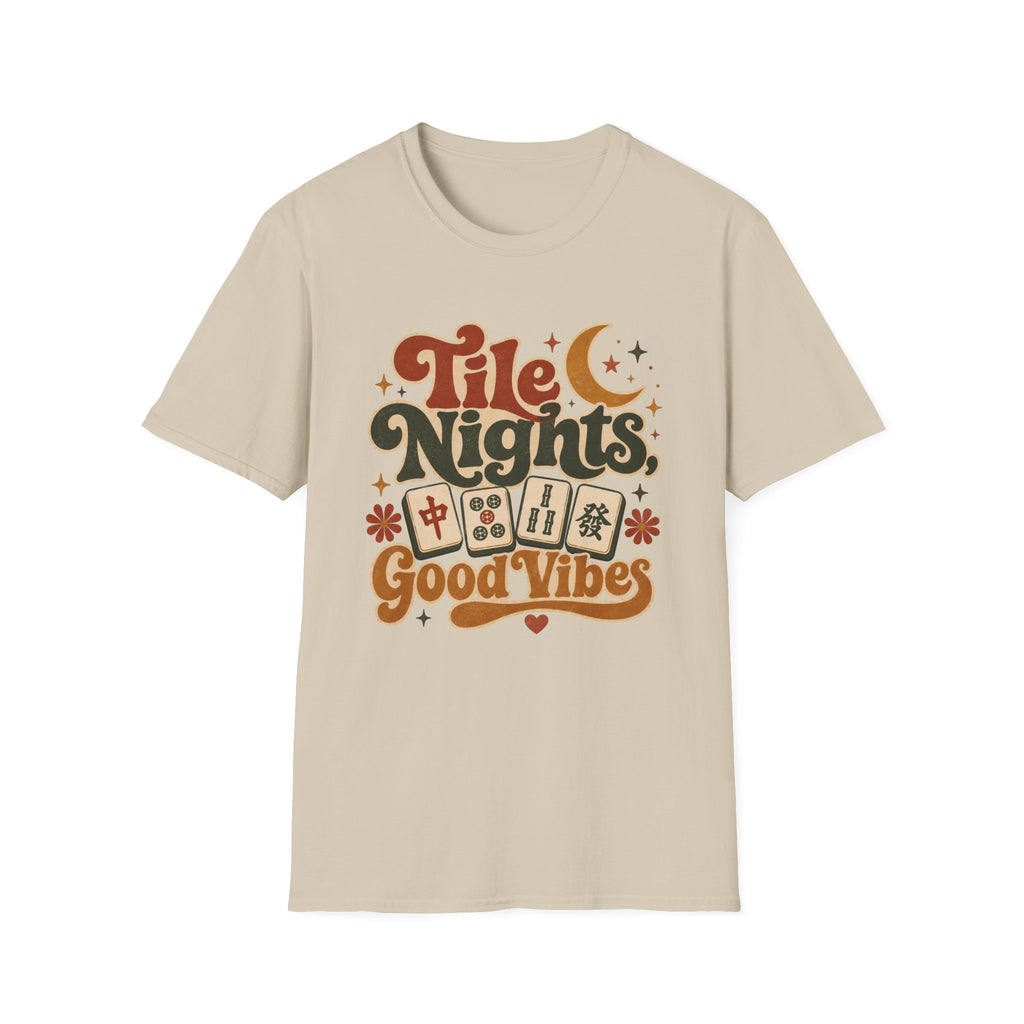 Tile Nights T-Shirt — Mahjong & Game Night Retro 'Good Vibes' Tee
