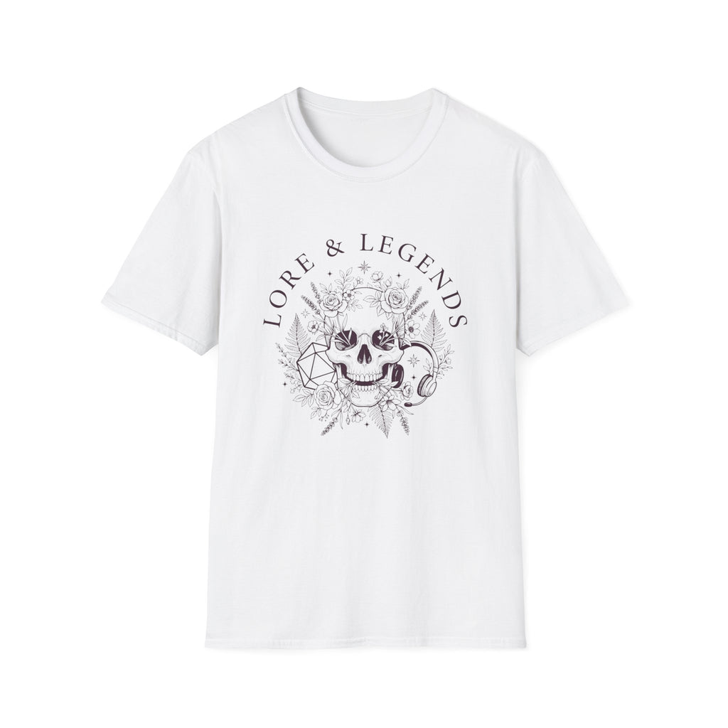 Lore & Legends Skull Floral T‑Shirt — Gothic Botanical Graphic Tee