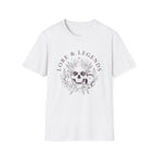 Lore & Legends Skull Floral T‑Shirt — Gothic Botanical Graphic Tee