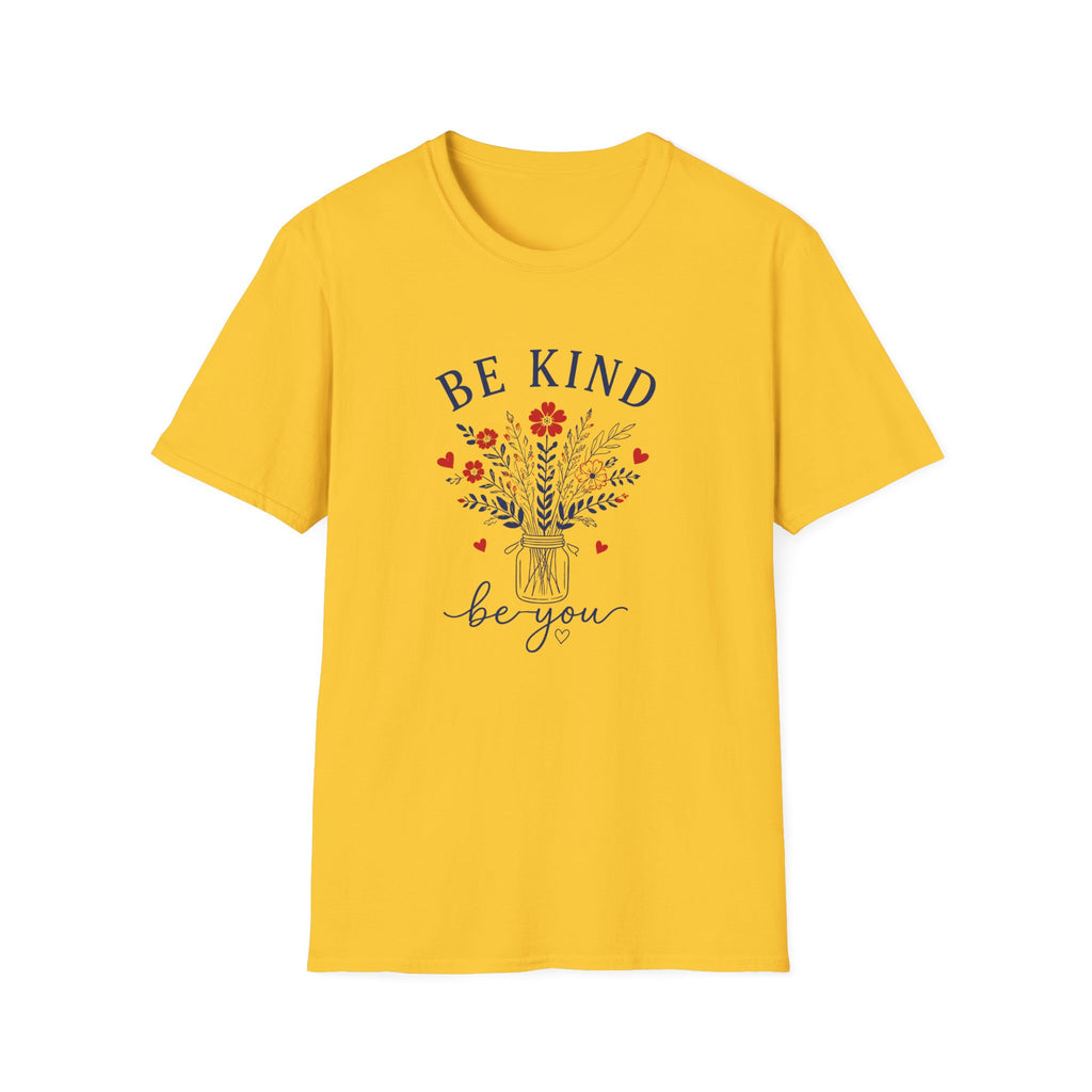 Be Kind Floral T-Shirt — Inspirational 'Be Kind Be You' Graphic Tee