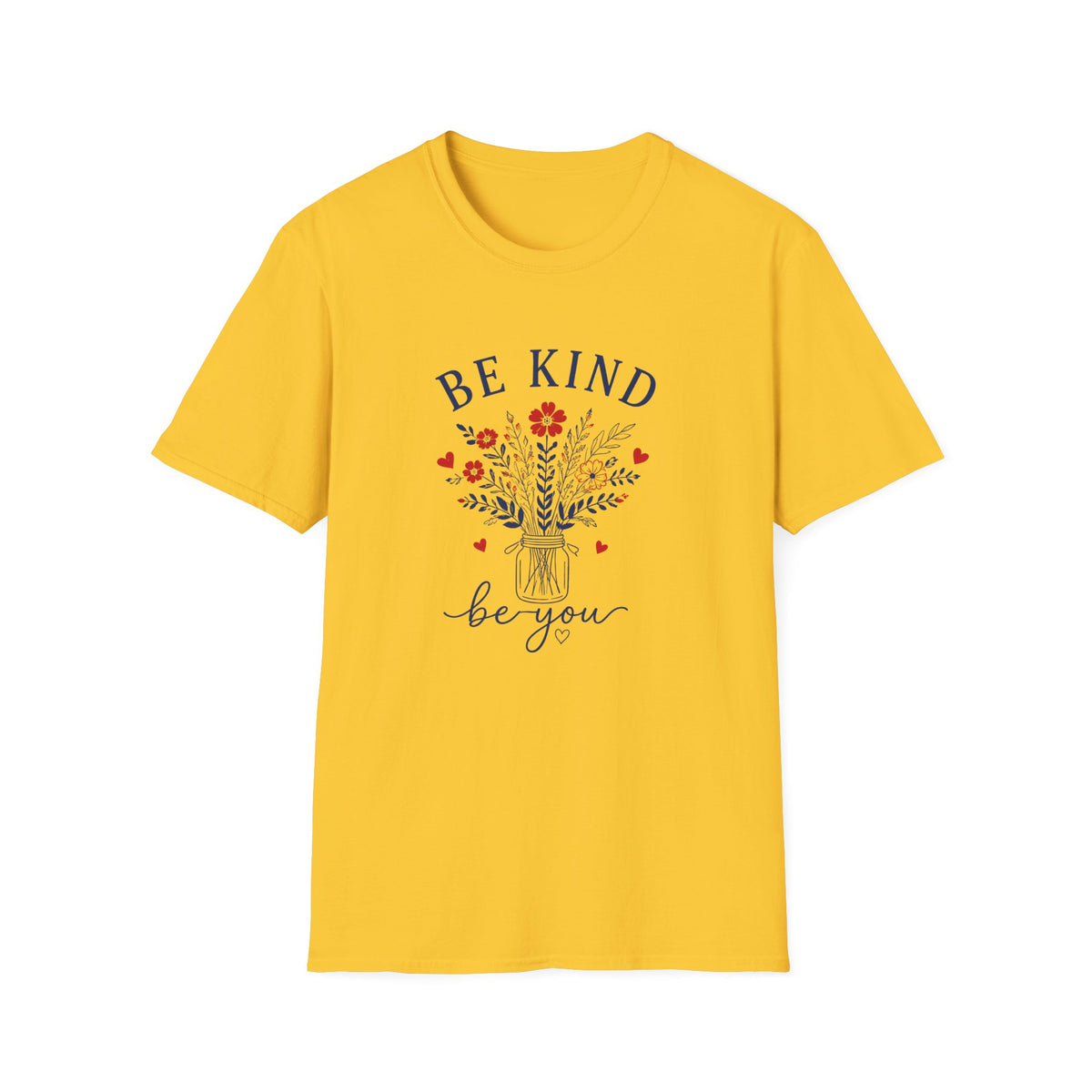 Be Kind Floral T-Shirt — Inspirational 'Be Kind Be You' Graphic Tee