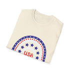 USA 1776–2026 Patriotic Rainbow Tee, American Anniversary Shirt, Red White Blue Graphic Top, USA Pride Outfit