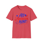 Patriotic All American Aunt Graphic Tee - 4th of July Family T-Shirt
