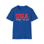 USA 250 Years Shirt 1776 2026, America 250th Anniversary T-Shirt, Varsity Style Patriotic Tee, Fourth of July Gift, Classic USA Bold Letter Shirt