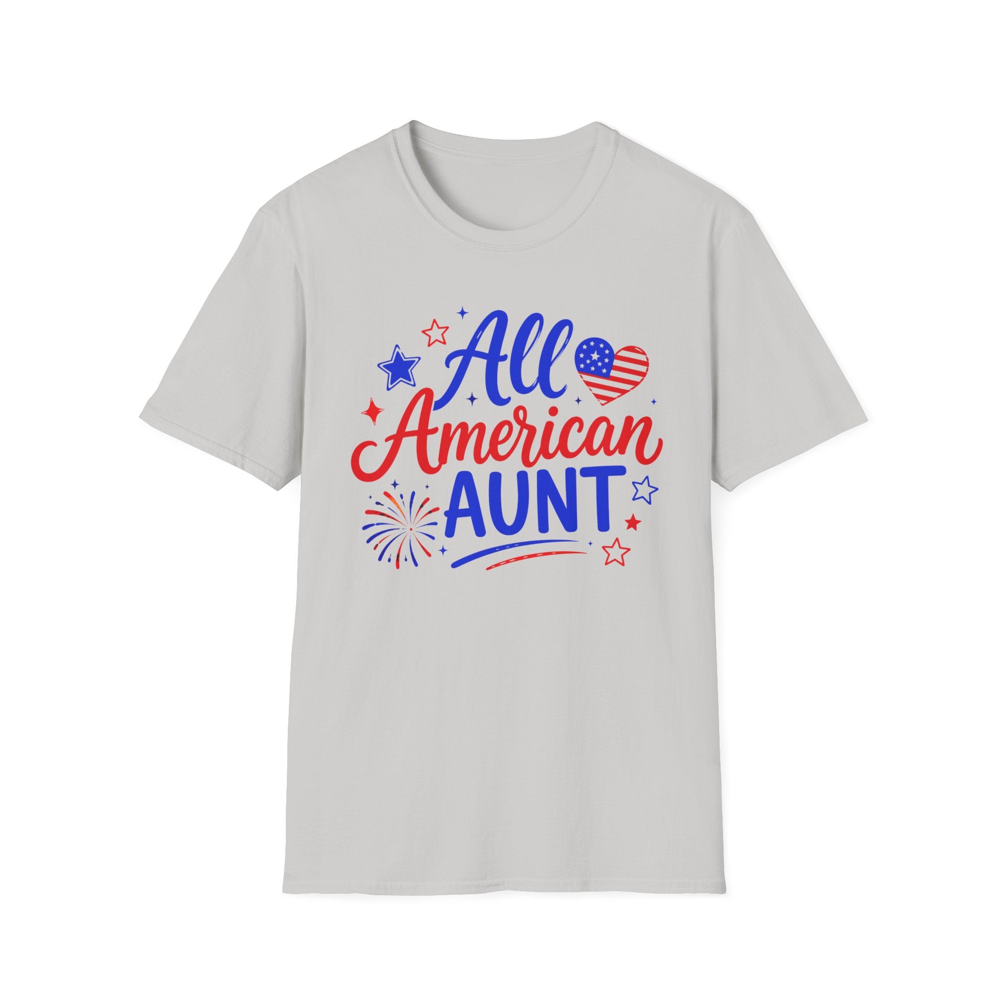 Patriotic All American Aunt Graphic Tee - 4th of July Family T-Shirt