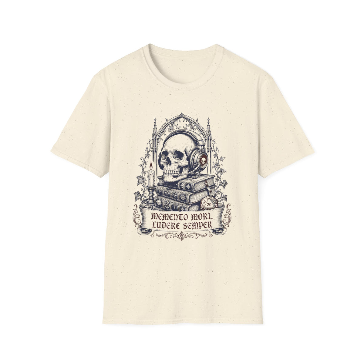 Skull & Books T-Shirt — Memento Mori Gothic Graphic Tee