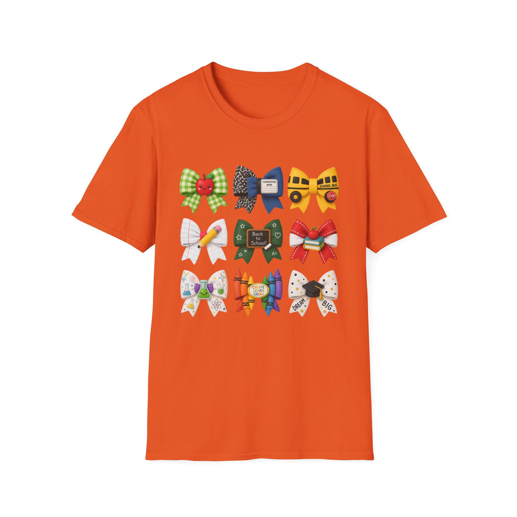 Back to School Cheer Bow T-Shirt — Cute School-Themed Hair Bows Design