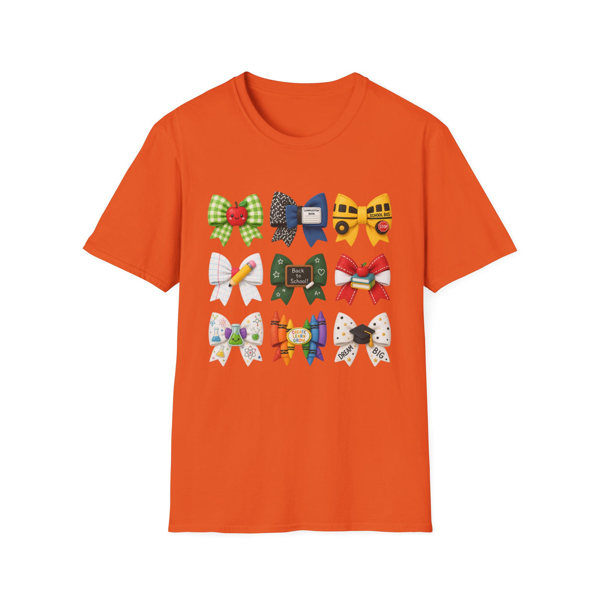 Back to School Cheer Bow T-Shirt — Cute School-Themed Hair Bows Design