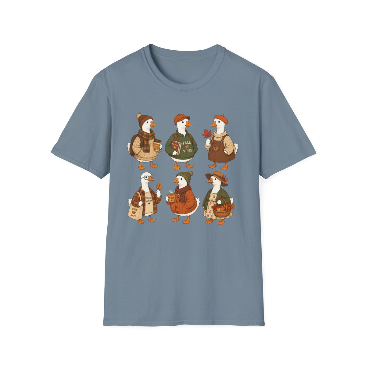 Fall Vibes Goose T-Shirt — Cute Autumn Ducklings Graphic Tee