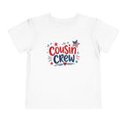 Cousin Crew Patriotic T-Shirt, Fourth of July Matching Family Tee, Retro Americana Graphic Shirt, Summer BBQ Outfit, Fireworks Celebration Apparel Toddler Short Sleeve Tee