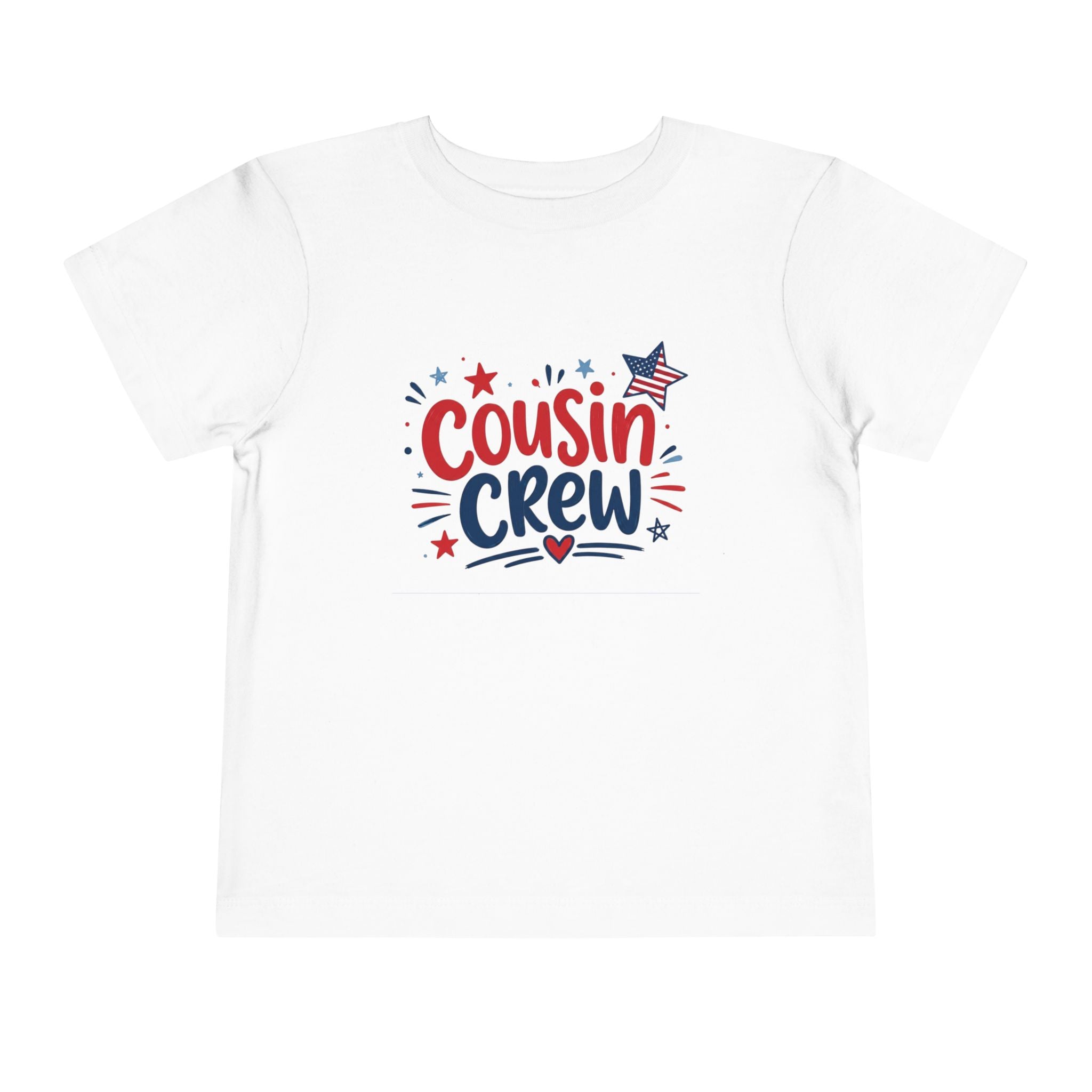 Cousin Crew Patriotic T-Shirt, Fourth of July Matching Family Tee, Retro Americana Graphic Shirt, Summer BBQ Outfit, Fireworks Celebration Apparel Toddler Short Sleeve Tee
