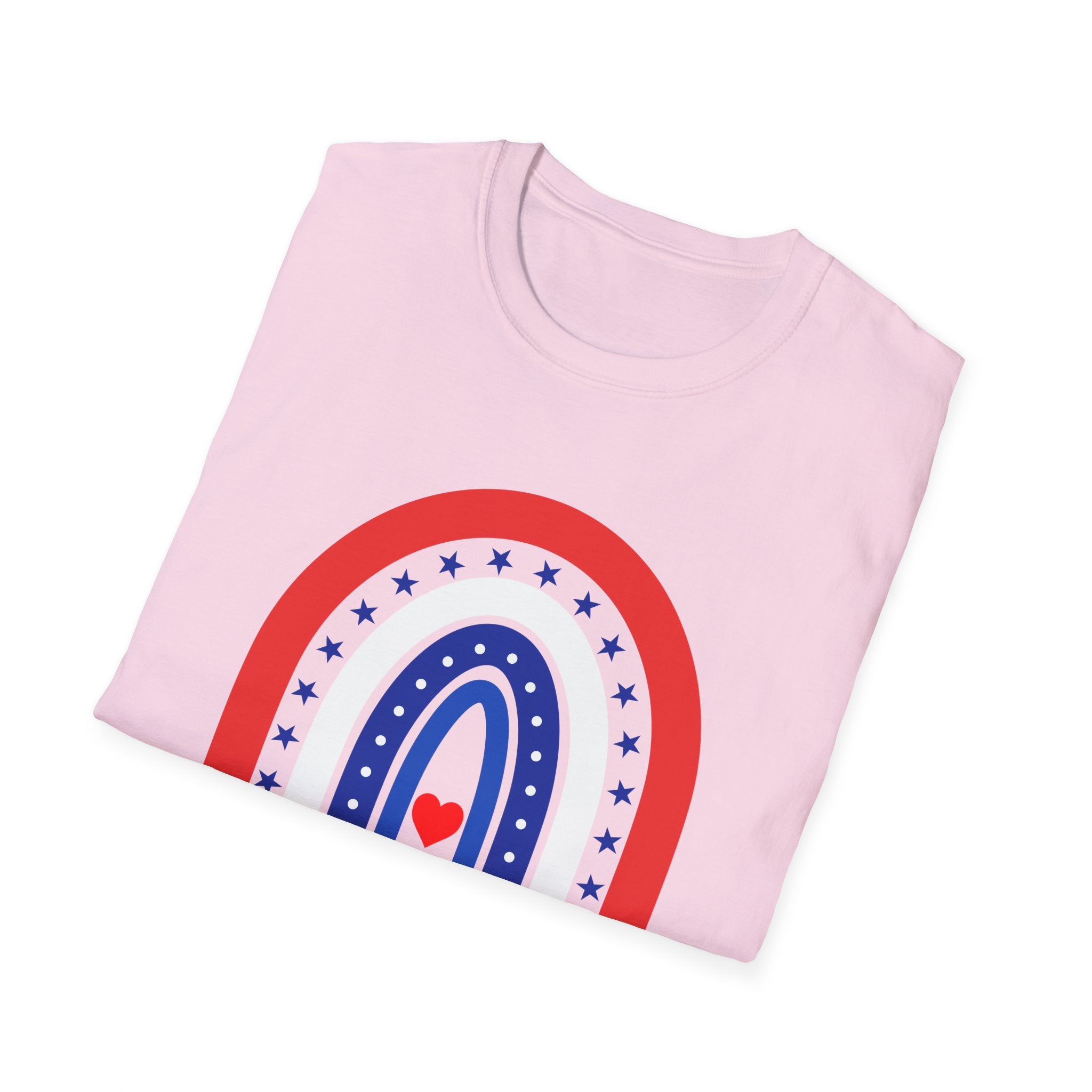 Patriotic Rainbow 250 Years T-Shirt, Boho 4th of July Rainbow Tee, America 250th Anniversary Shirt, Cute USA Rainbow Heart Gift, Independence Day