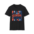Cousin Crew Patriotic Tee, Red White Blue Fireworks Shirt, Family Matching Fourth of July Outfit, Festive USA Graphic Top