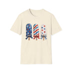 Patriotic Popsicle T-Shirt | Fourth Of July Watercolor Ice Pop Graphic Tee, Coquette Bow Summer Holiday Top