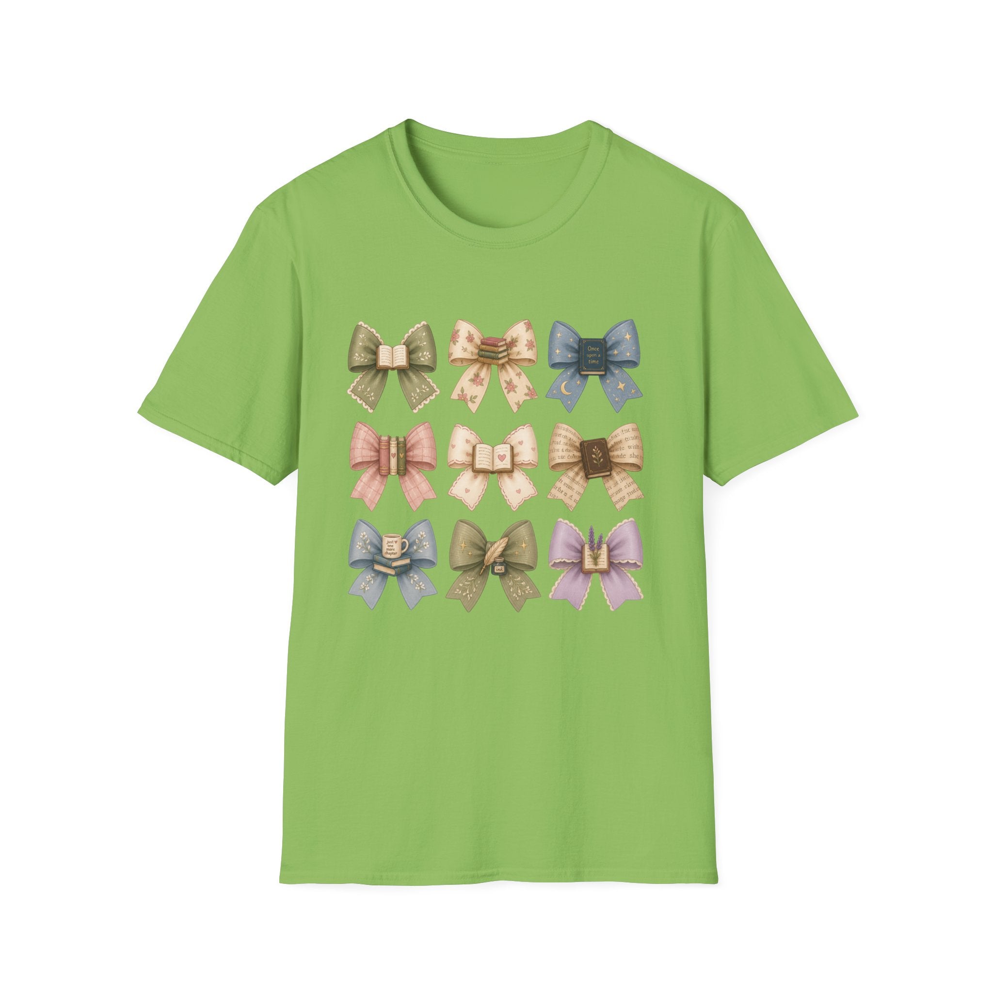 Bow Pattern T-Shirt — Vintage Floral Ribbon Graphic Tee