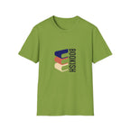 Bookish T-Shirt – Vertical Retro Stack Books Graphic Tee for Readers
