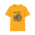 Literacy Level-Up T-Shirt — "Leveling Up My Literacy" Book Gamer Tee