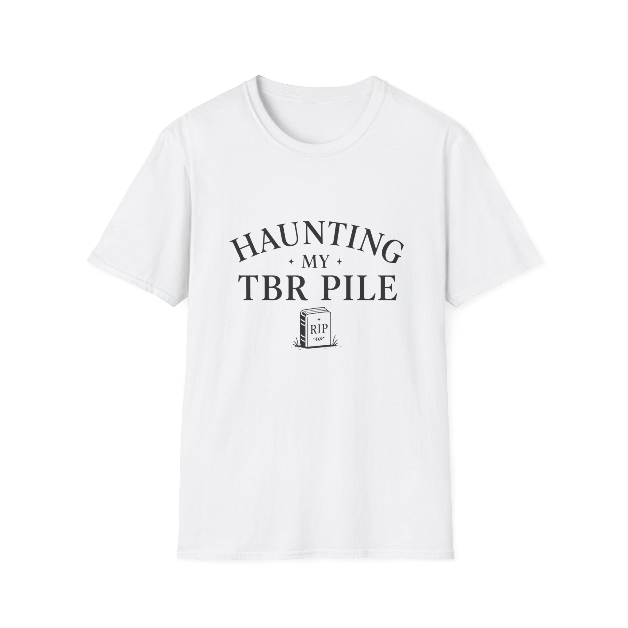 Haunting My TBR Pile T‑Shirt — Book Lover Literary Reading Shirt