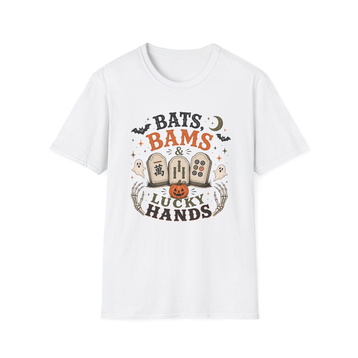 Bats Bams & Lucky Hands Halloween Mahjong T-Shirt