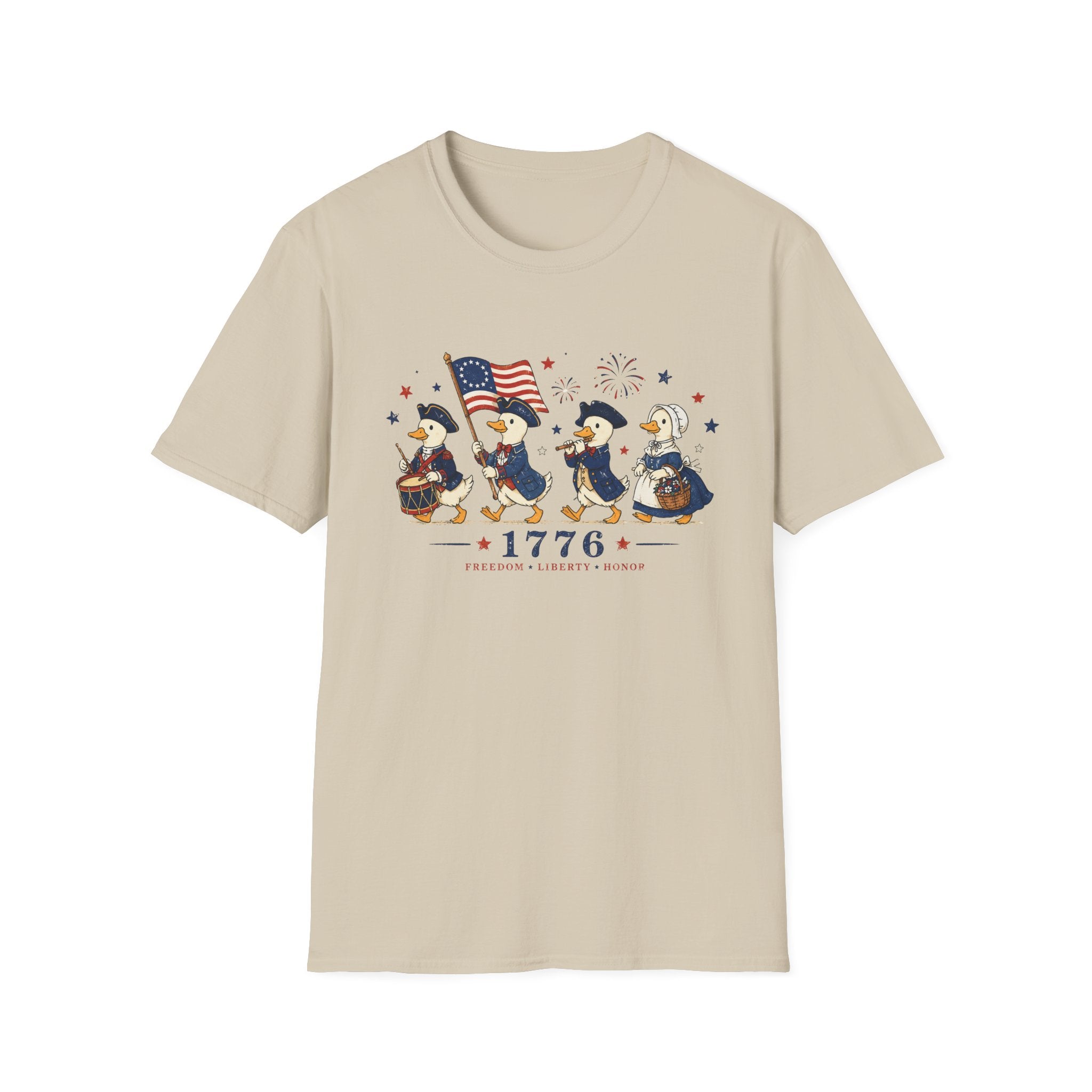 Revolutionary Duck Parade Shirt, Patriotic Duck 1776 T-Shirt, Funny 4th of July Duck Tee, Colonial Duck Marching Band, Freedom Liberty Honor USA Gift