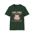 Cozy Vibes & Chapters T-Shirt — Cute Gamer + Booklover Graphic Tee