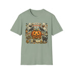 Halloween Pumpkin & Ghost Tee — "All Hallows Eve, Trick or Treat" Graphic T-Shirt
