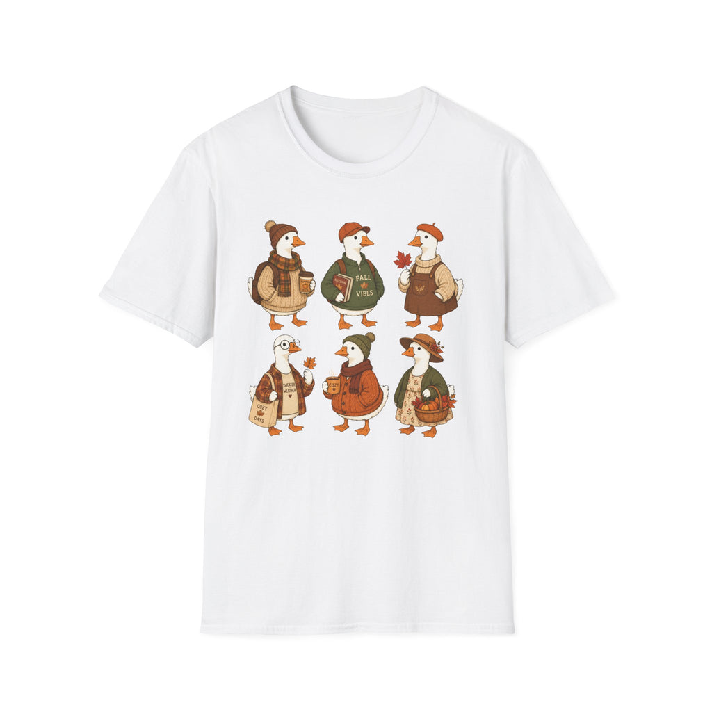 Fall Vibes Goose T-Shirt — Cute Autumn Ducklings Graphic Tee