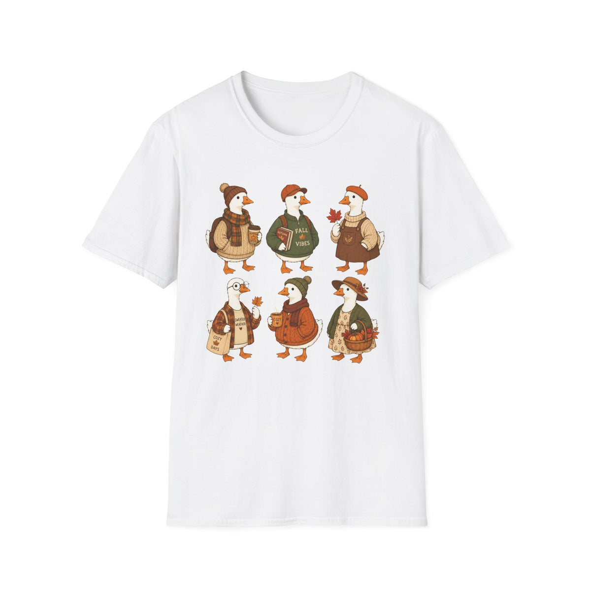 Fall Vibes Goose T-Shirt — Cute Autumn Ducklings Graphic Tee