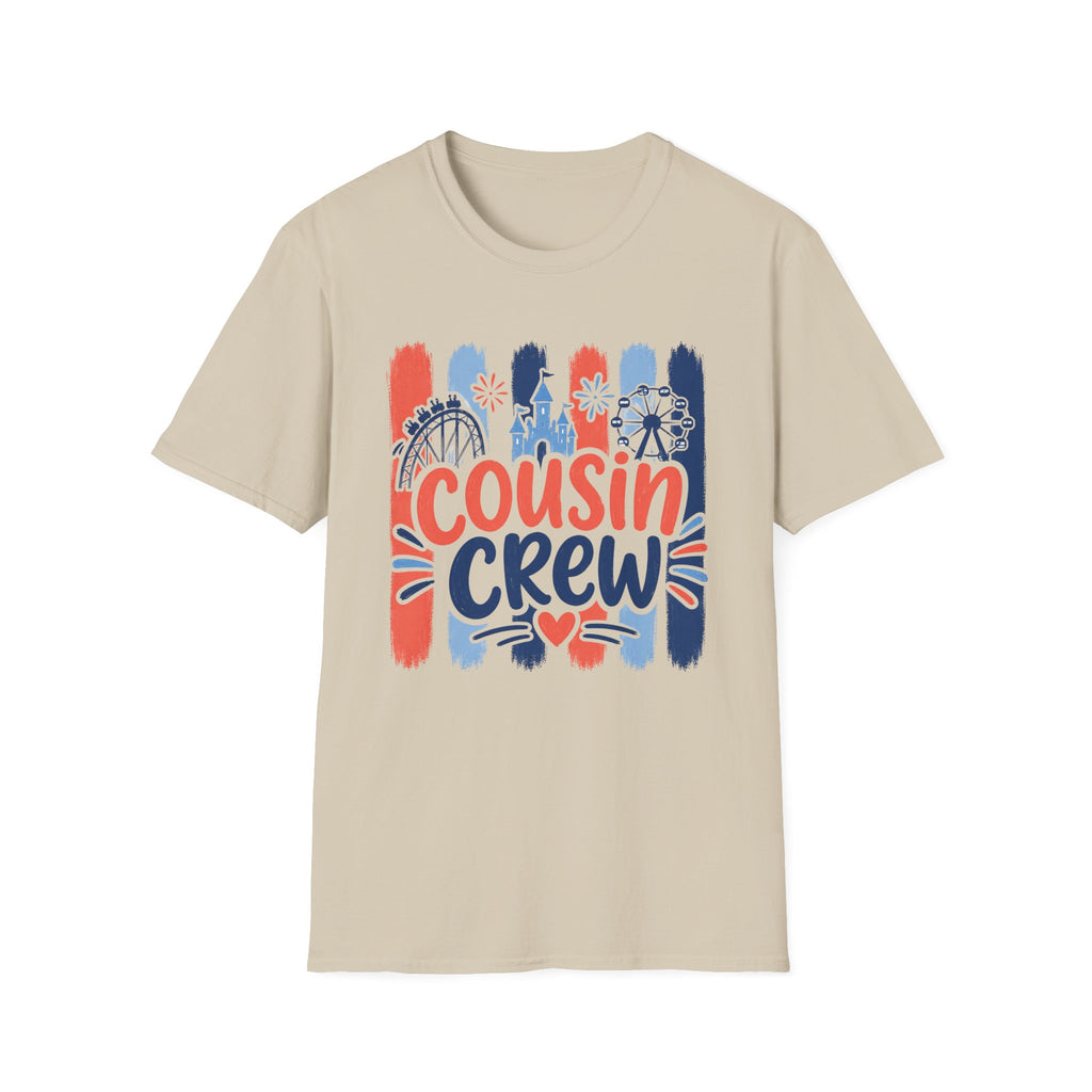 Cousin Crew Patriotic Tee, Red White Blue Fireworks Shirt, Family Matching Fourth of July Outfit, Festive USA Graphic Top
