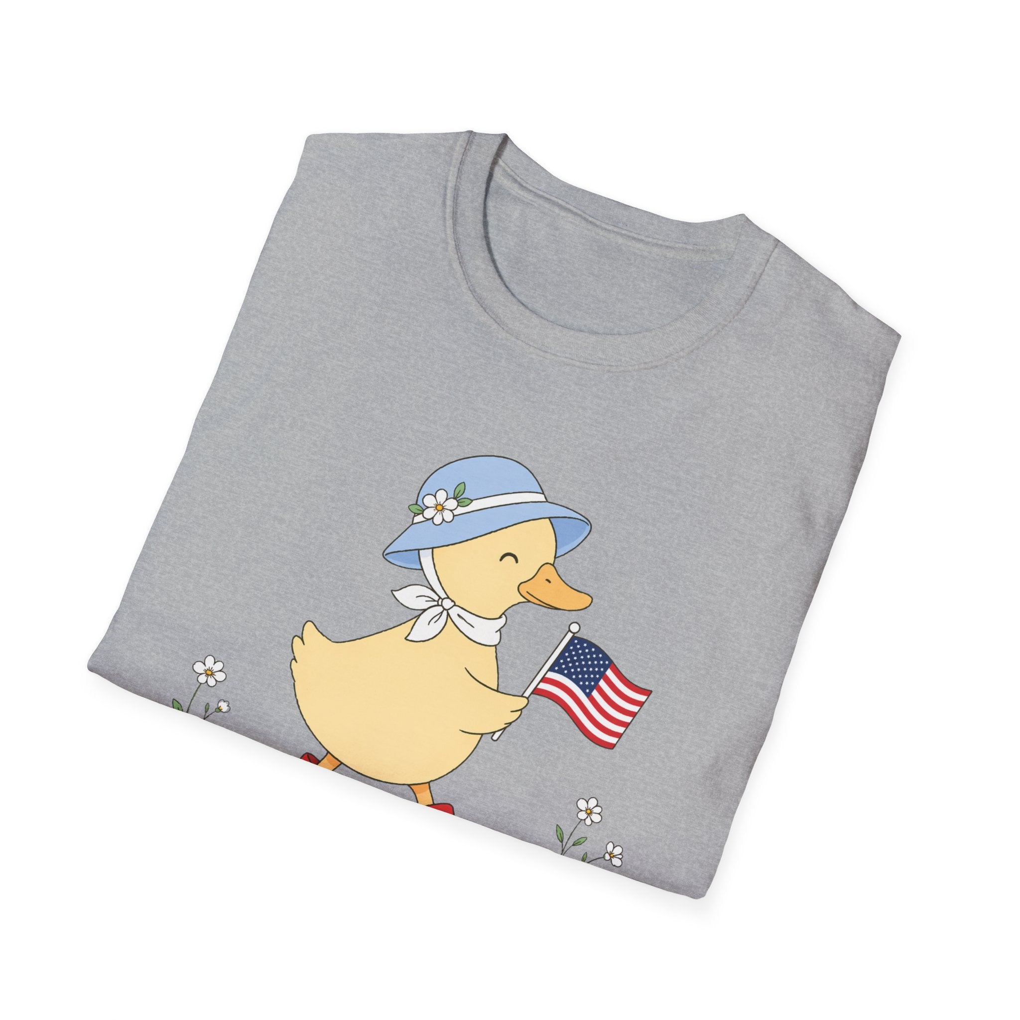 Patriotic Duck T-Shirt, Cute 4th of July Duck Tee, Funny American Flag Duck Shirt, Fourth of July Women Girls Shirt, Cottagecore Patriotic Tee, USA Duck Gift