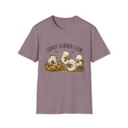 Ghost Garden Club T-Shirt — Cute Autumn Halloween Ghosts with Pumpkins & Flowers