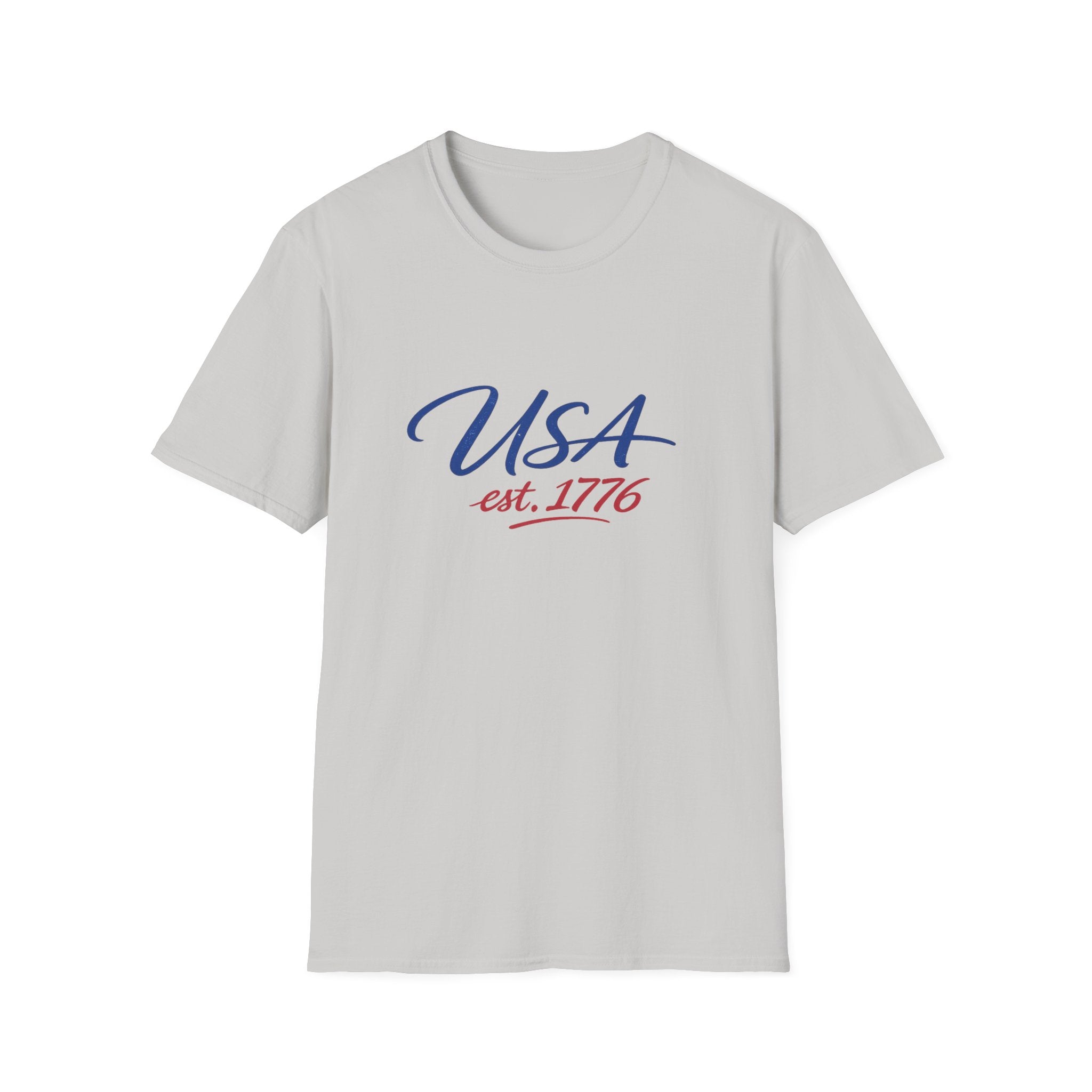 USA Est 1776 T-Shirt | Patriotic American Flag Colors Graphic Tee, Fourth Of July Casual Clothing
