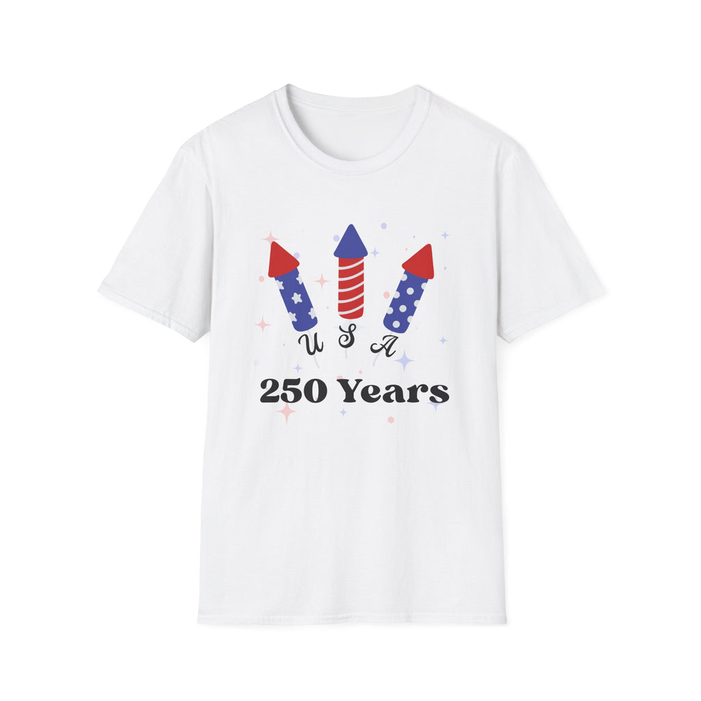 USA Semiquincentennial Firework Tee USA 250 Years Graphic Shirt